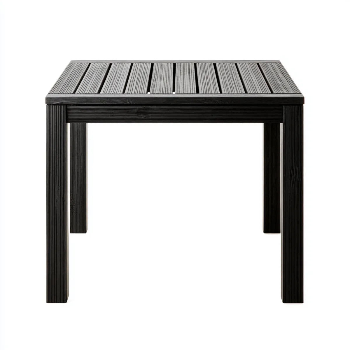 Stół do jadalni, Czarna tabela 80 x 80 x 75 cm z polipropylenu kwadratowego