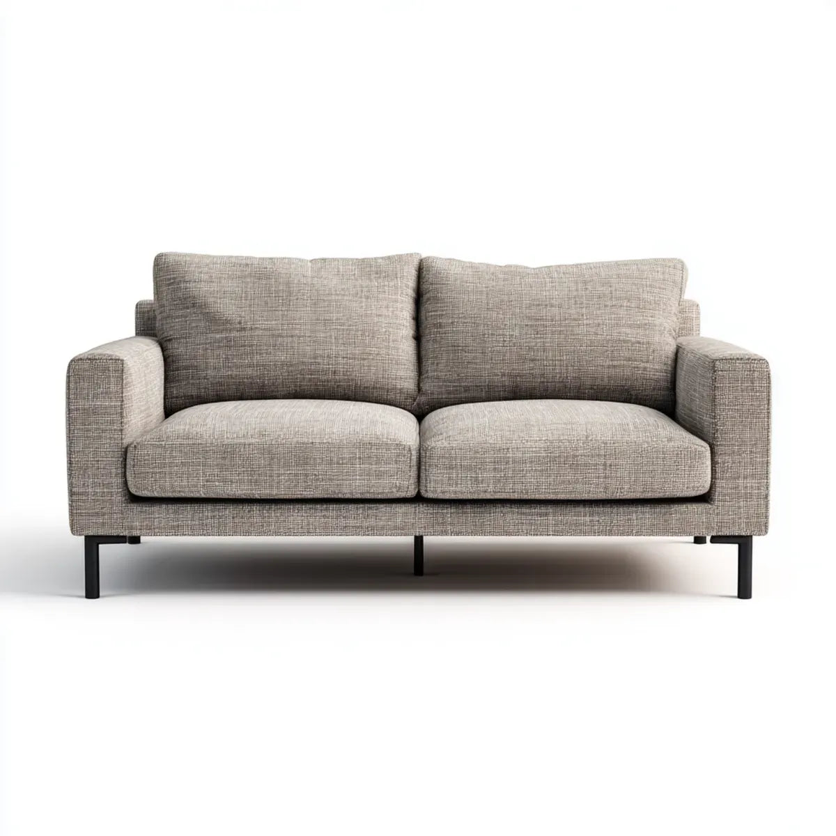 Sofa, 2-fotelikowa sofa szara 160 x 85 x 84 cm tapicerka poliestrowa wyściełana warstwowa z pianki prostokątnej