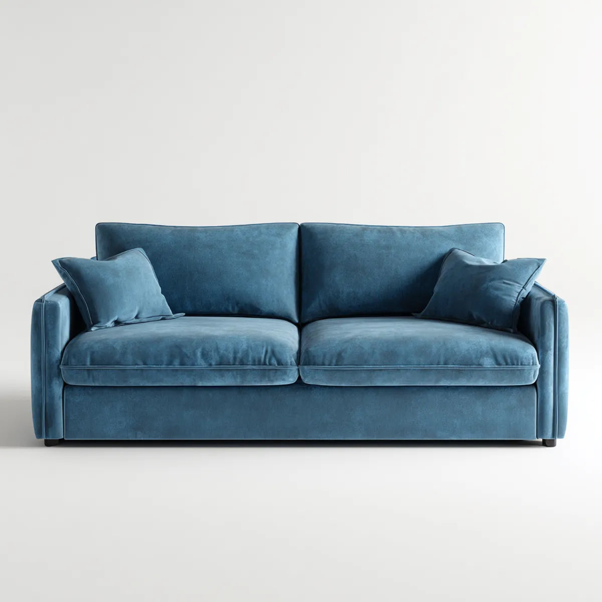sofa 2-osobowa Niebieski 180 x 90 x 85 cm aksamit z poliestru prostokątna