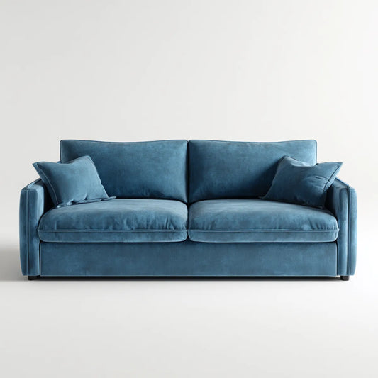 sofa 2-osobowa Niebieski 180 x 90 x 85 cm aksamit z poliestru prostokątna